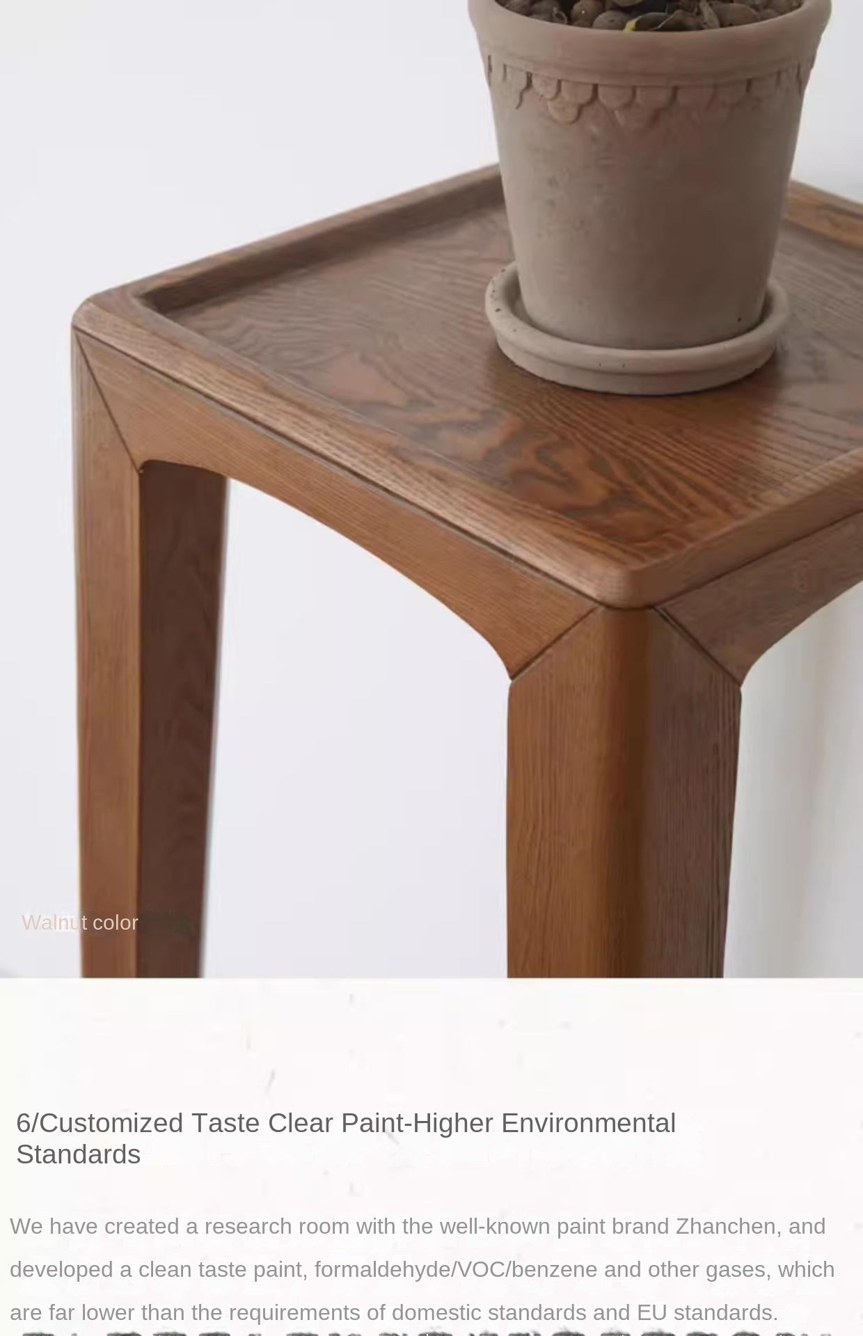 Premium Black Walnut Solid Wood Flower Stand - Rustic Plant Shelf for Indoor/Outdoor Decor, Living Room, Garden & Patio Display