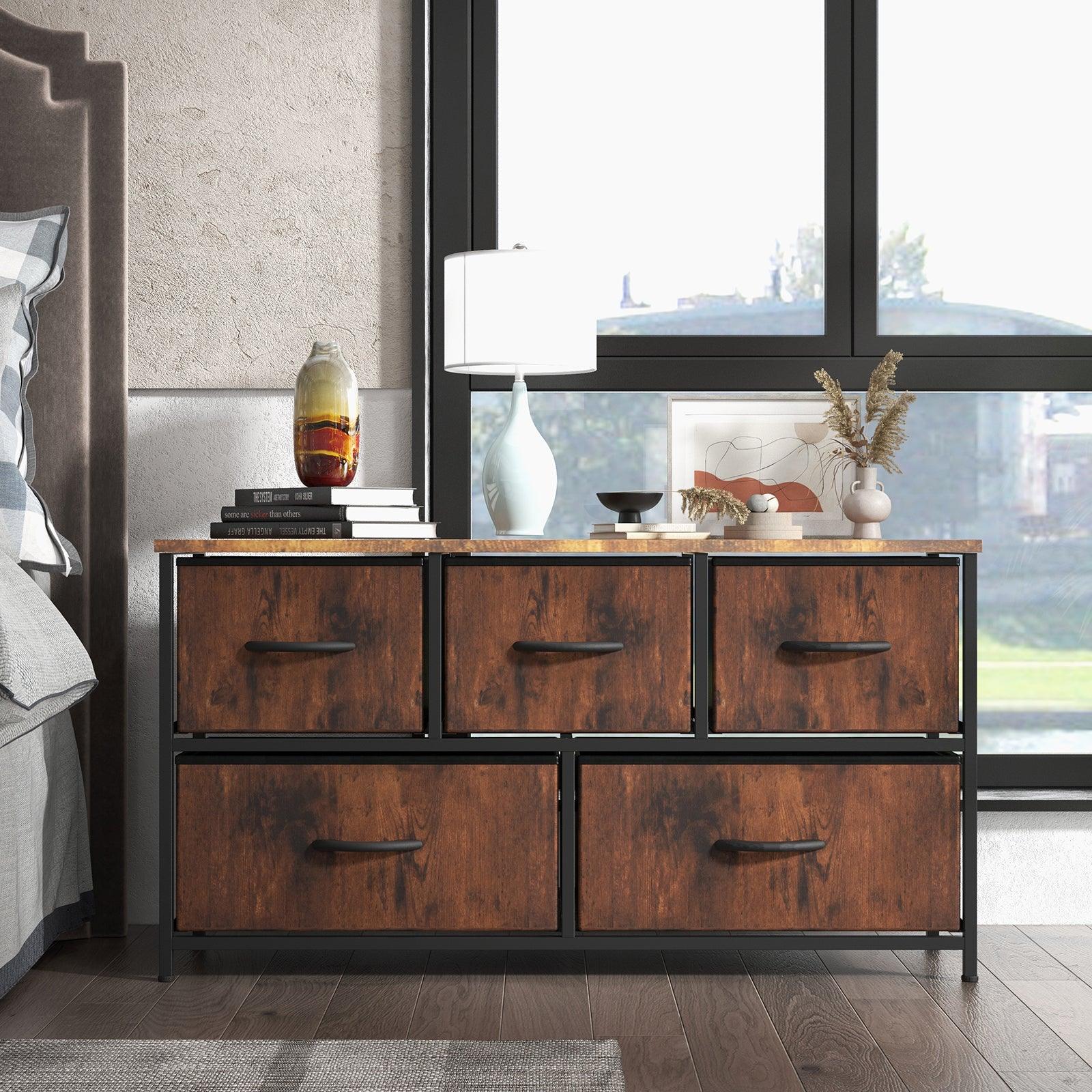 5-Drawer Fabric Storage Dresser for Bedroom - Organizer Tower with Fabric Bins | Perfect for Clothes, Toys & Home Organization