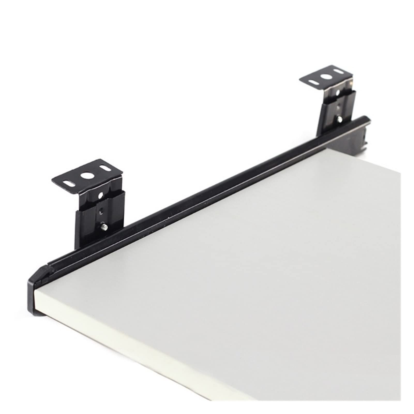 Height-Adjustable Under-Counter Keyboard Drawer Tray - Double Row Solid Steel Ball Bearing Slides for Smooth Quiet Gliding - Perfect for Office Desks, Workstations & Home Computer Setups