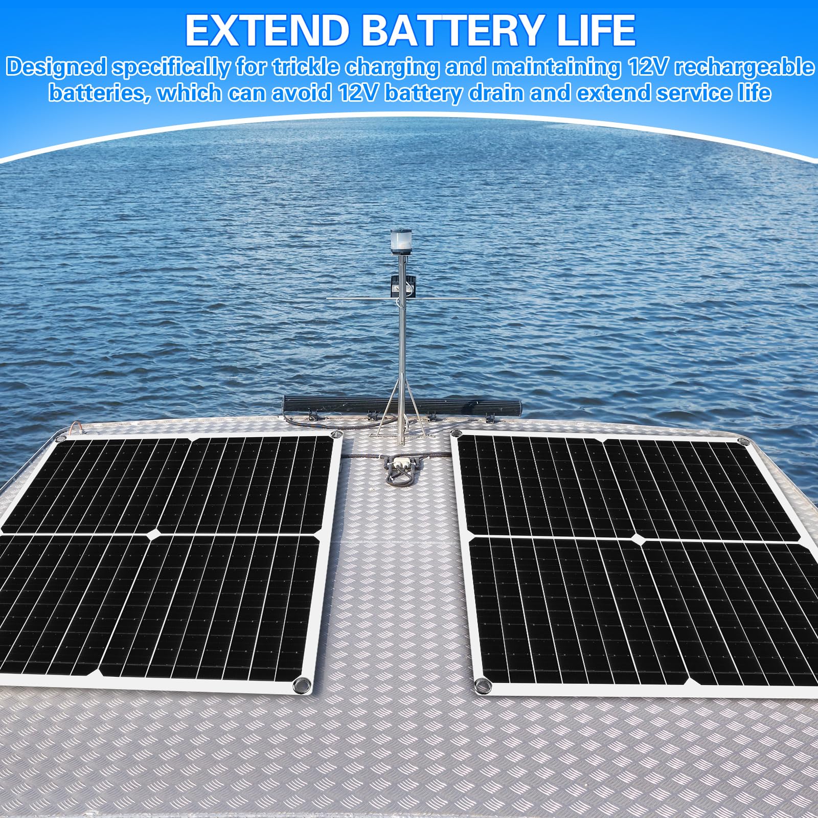 2 Pack 30W 12V Solar Battery Charger & Maintainer - Waterproof Portable Solar Panel Charger for Car, Motorcycle, Boat, RV, Trailer, Snowmobile - Perfect for Outdoor Adventures & Emergency Power Backup