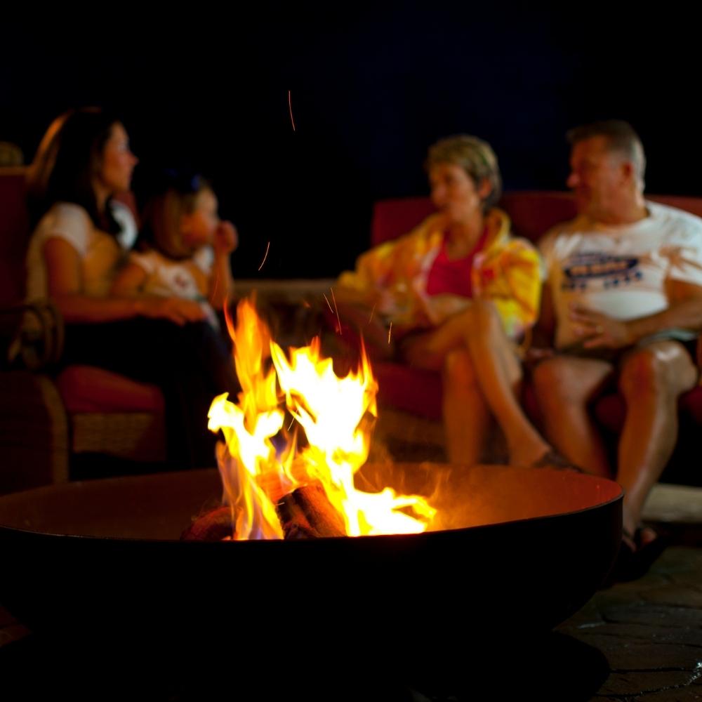Ohio Flame Patriot Round Steel Fire Pit - Outdoor Backyard Fire Pit for Camping, Patio, and Garden Gatherings