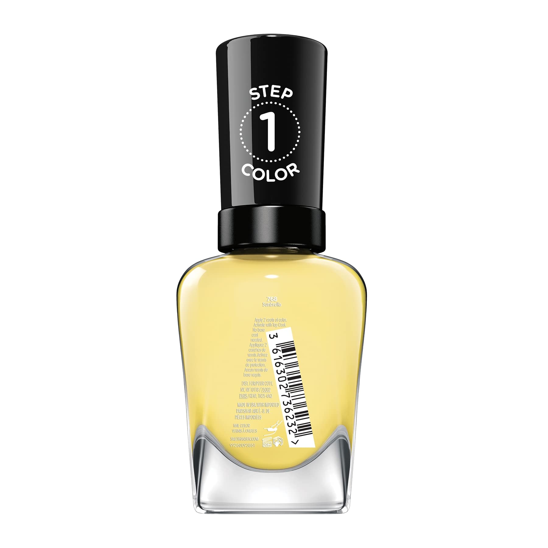 Sally Hansen Miracle Gel™ Nail Polish - No UV Lamp Needed, Long Lasting Gel-Like Formula, Sunbrella Yellow for Travel & Everyday Wear - Perfect for Vacations, Work & Special Occasions