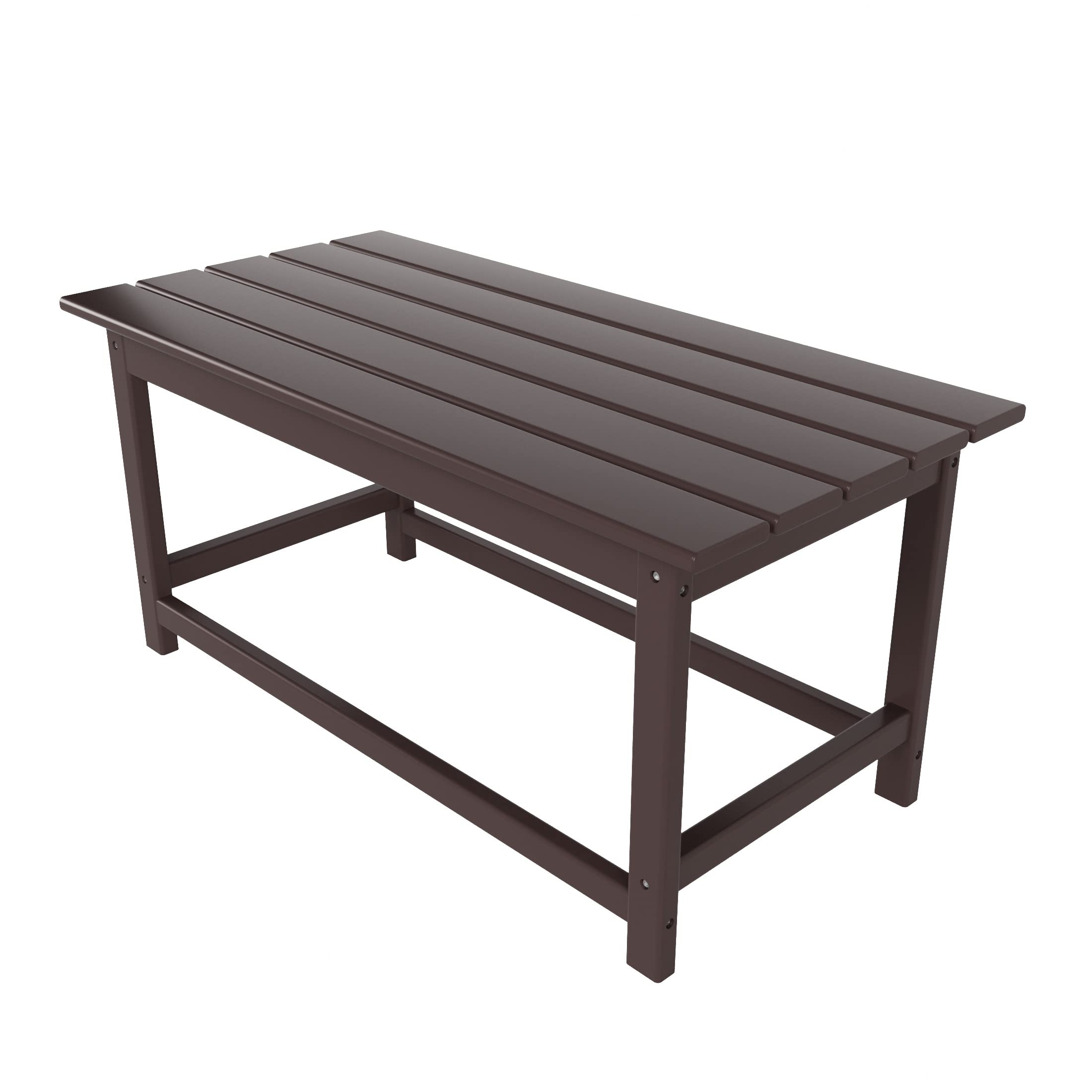 **HDPE Outdoor Drink Table - Weather Resistant Adirondack Conversation Table for Patio, Porch, Balcony - Perfect for Poolside, Seaside & Backyard - Dark Brown**