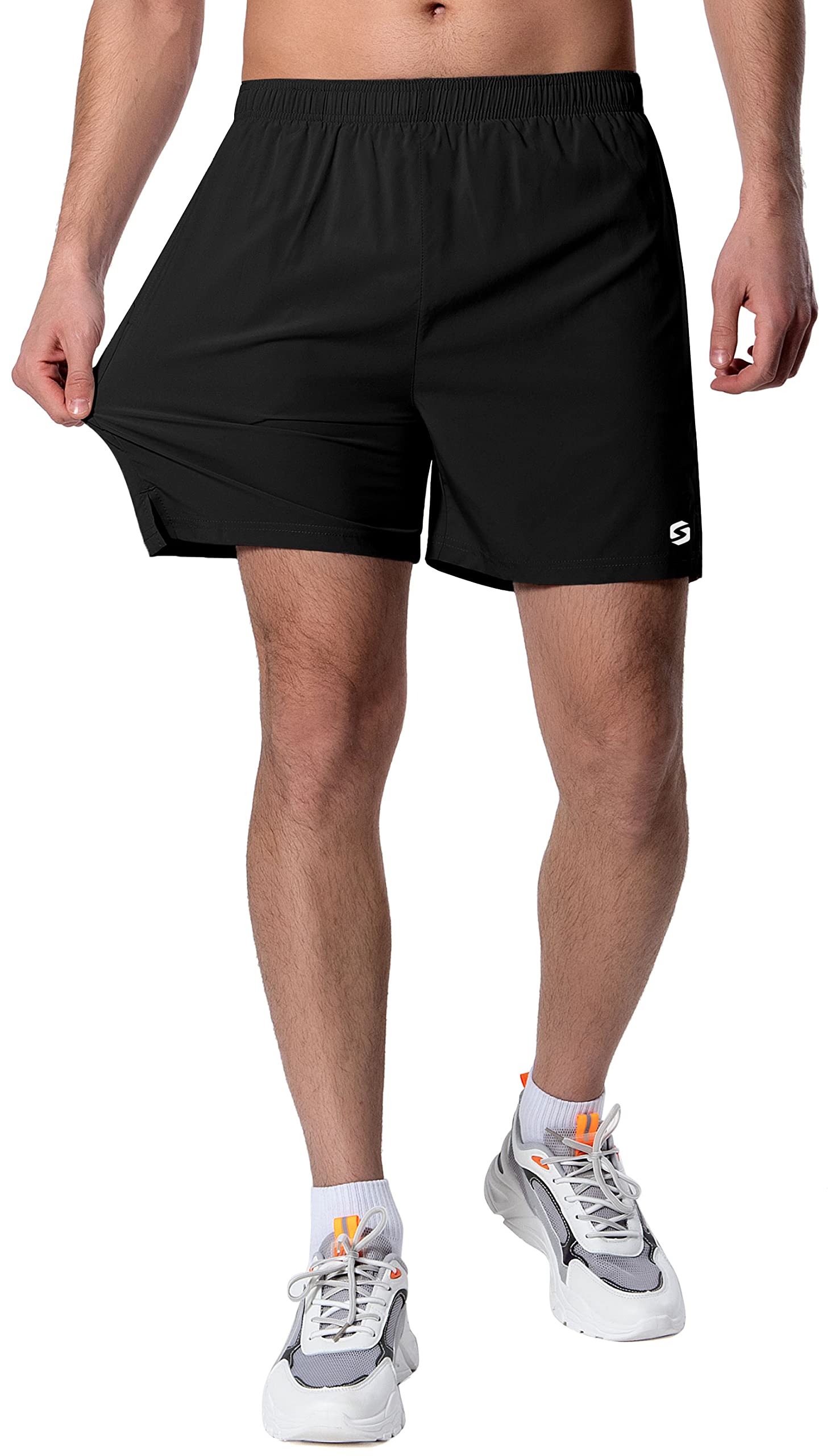 Men's 5 Inch Running Shorts - Lightweight Athletic Gym Workout Shorts with Zipper Pockets | Perfect for Jogging, Training & Outdoor Activities