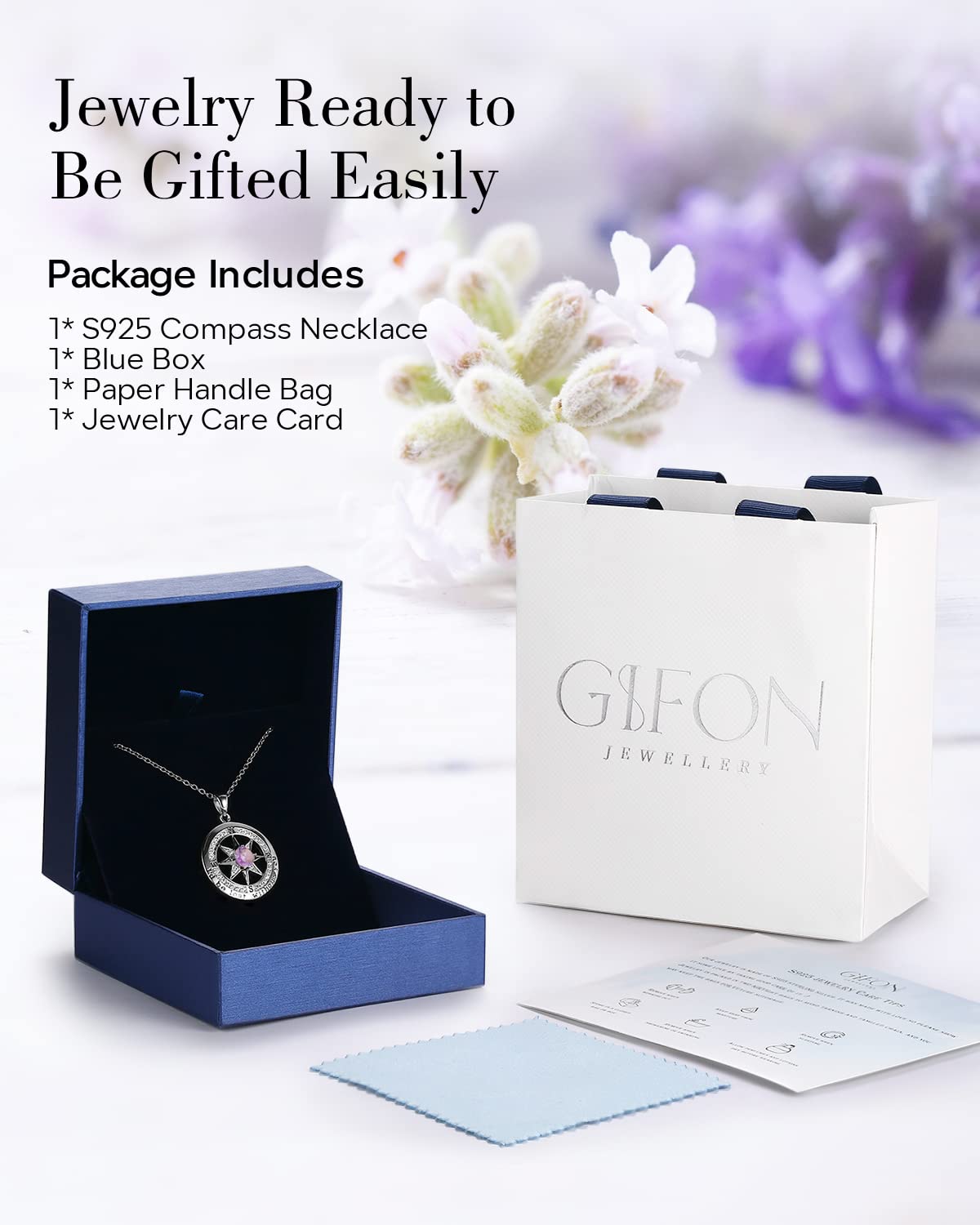 Elegant S925 Sterling Silver Compass Necklace for Women - 18K Gold Plated Jewelry Gift for Wife, Girlfriend, Anniversary, Birthday & Valentine's Day - Romantic 'I'd Be Lost Without You' Message - Perfect for Travel Lovers & Outdoor Adventures