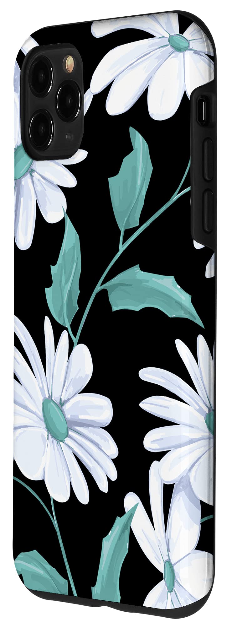 iPhone 11 Pro Max Case - Floral Daisy Design with Green Background & White Flowers | Durable Protective Cover for Gardening, Outdoor Activities & Everyday Use