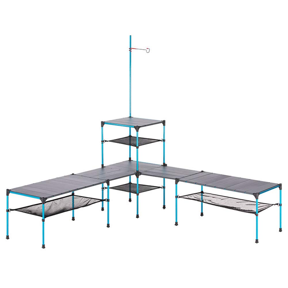 CNBPLS Portable Outdoor Folding Picnic Table - Lightweight Aluminum Adjustable Height with Storage Organizer | Splice Design for BBQ, Party, Camping & Picnics | Perfect for Backyard, Beach, and Tailgating Events