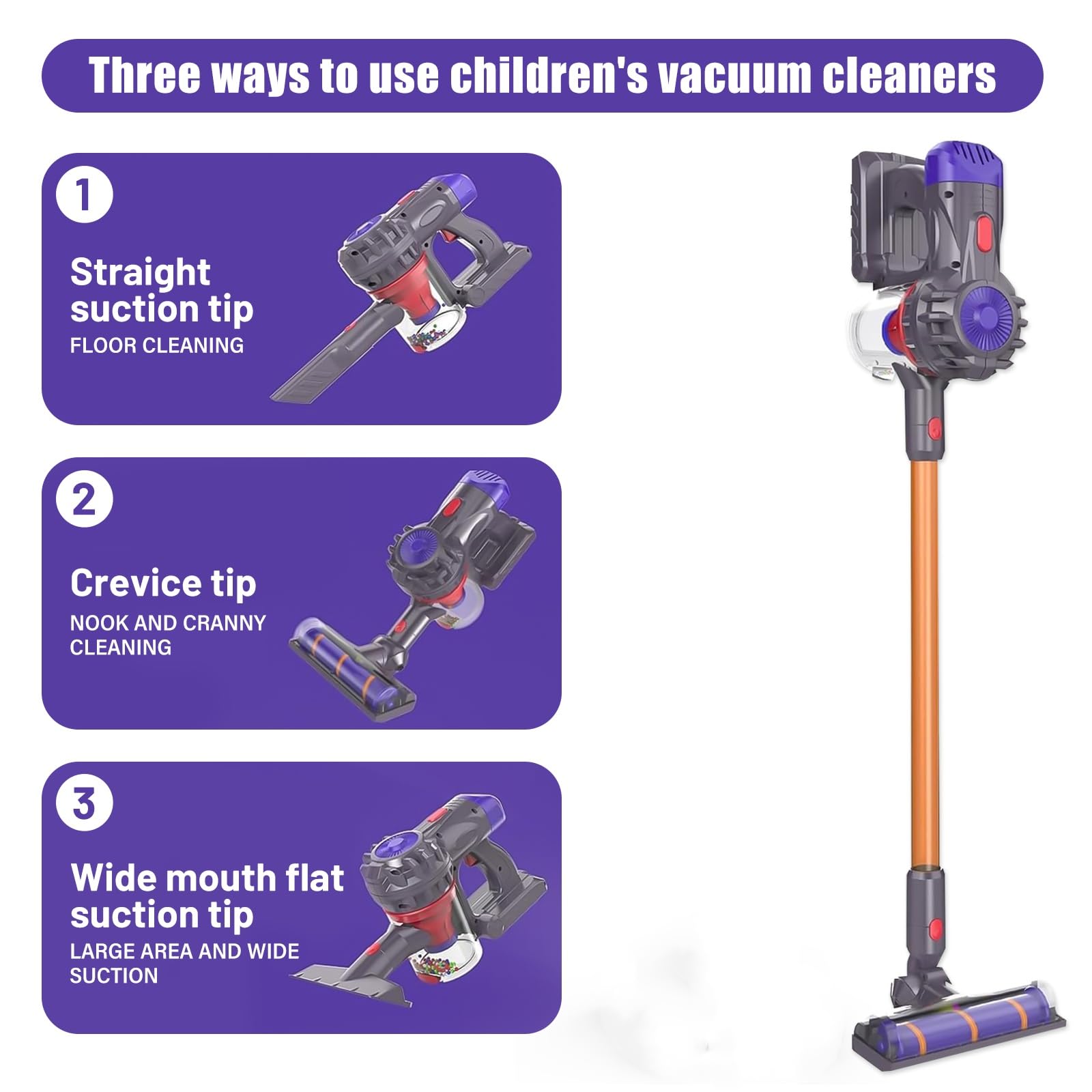 **Kids Cleaning Toy Set - 4-in-1 Cordless Vacuum That Really Works, Interactive Role-Play Toy for Children Aged 3+ | Officially Licensed by Joyanksd | Perfect for Pretend Play & Early Learning at Home**