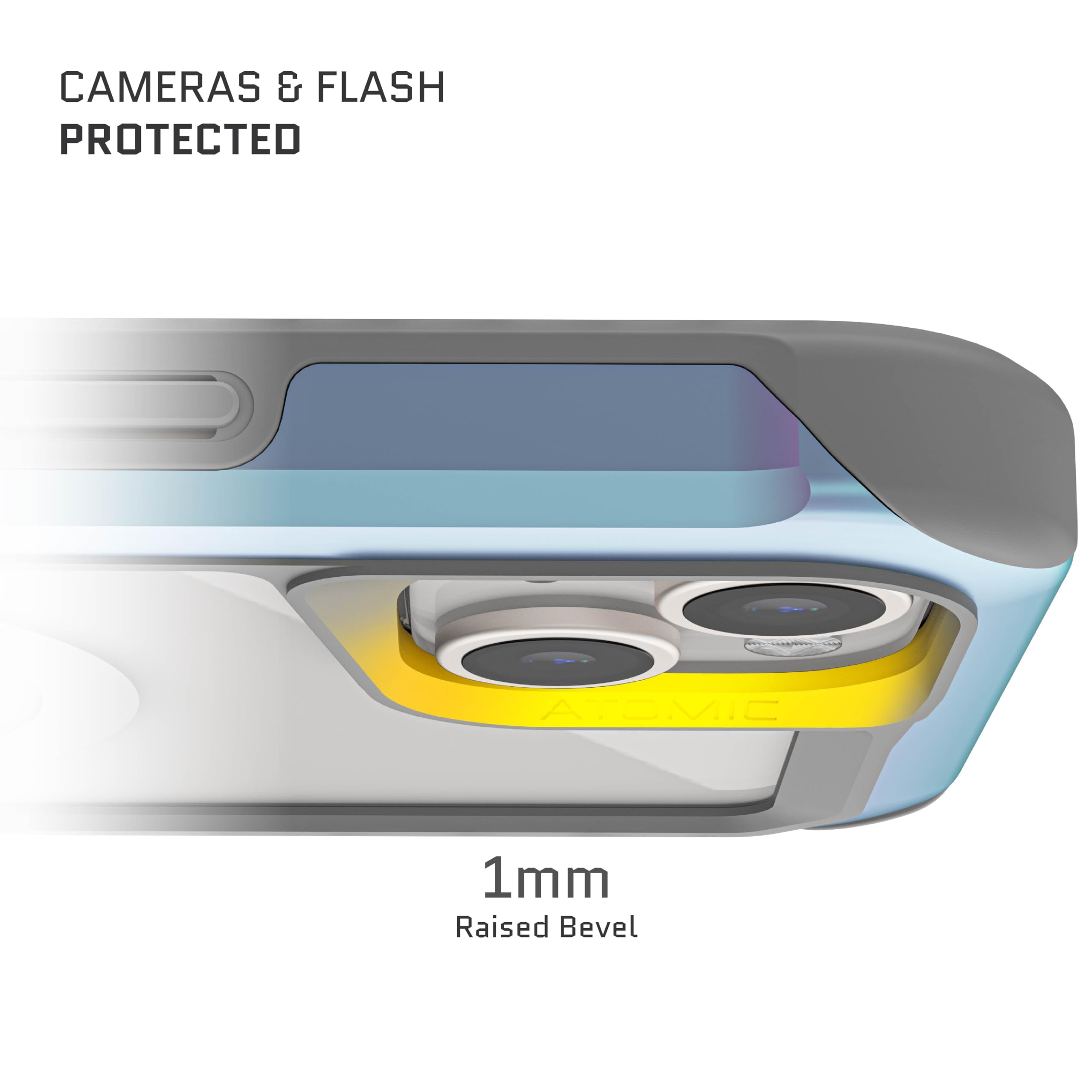 Ghostek Atomic Slim iPhone 15 Plus Case with MagSafe Compatibility | Aluminum Iridescent Fluorescent Bumper | Heavy Duty Protection for 6.7