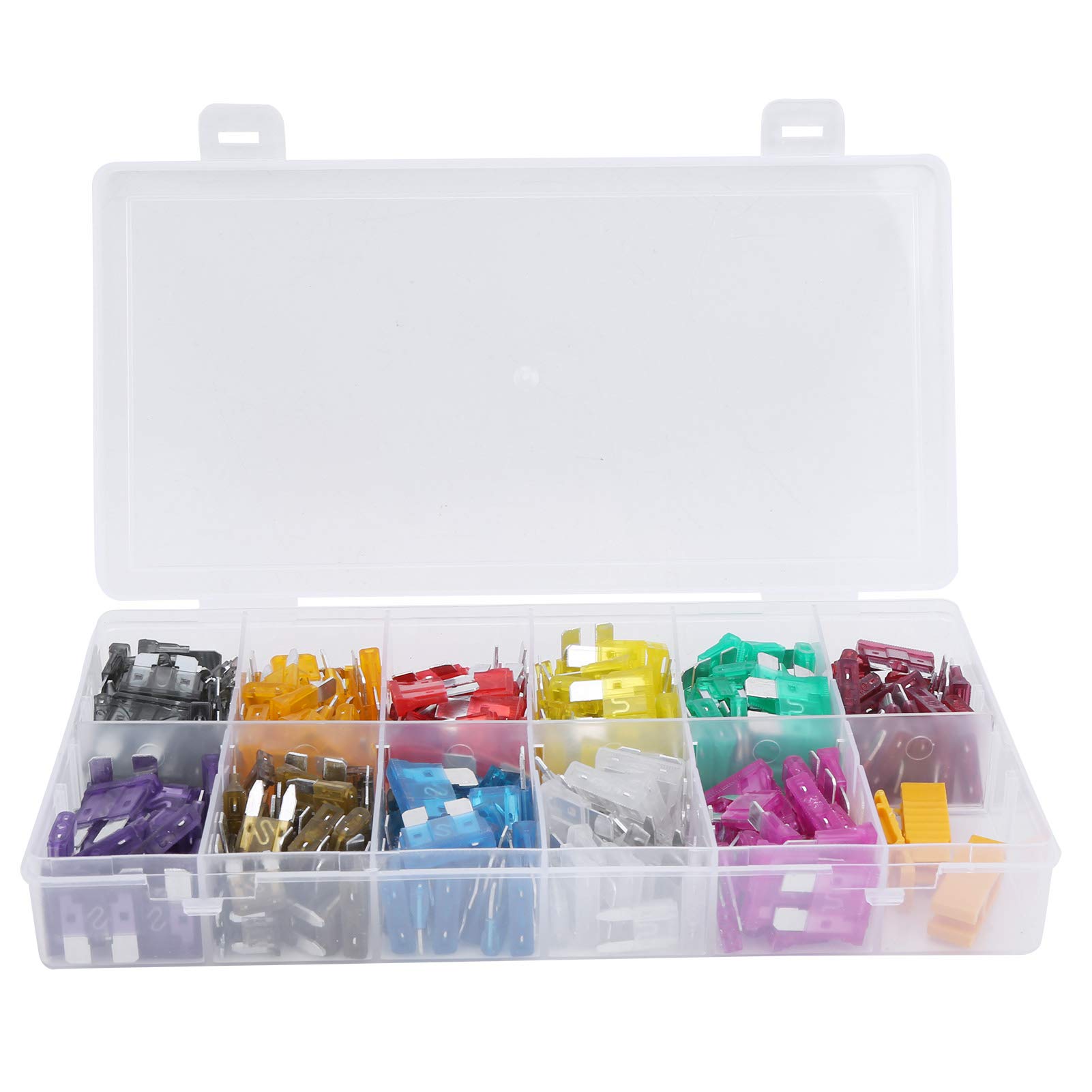 SOONHUA 330pcs Blade Fuse Kit - Small/Medium/Mini Size 2A-40A Assortment with Yellow Clips for Auto Car & Truck Electrical Protection - Perfect for Vehicle Maintenance, Emergency Repairs & DIY Projects