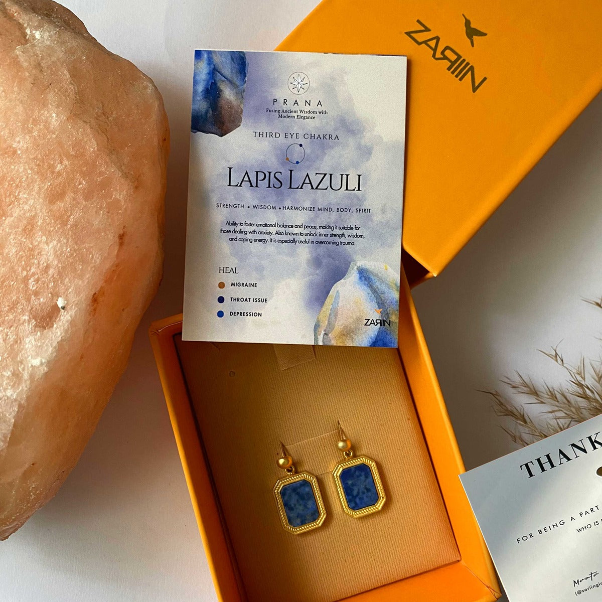 Revitalize Drop Earrings with Genuine Lapis Lazuli - Intuition & Healing Crystal Jewelry for Women - Perfect for Meditation, Yoga & Spiritual Gifts