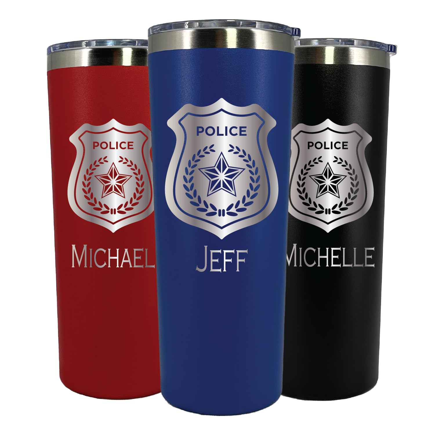 AVITO 22 oz Personalized Police Tumbler - Laser Engraved Stainless Steel Vacuum Insulated Cup - Ideal Gift for Police Officers & Law Enforcement - Perfect for Work, Travel & Outdoor Adventures