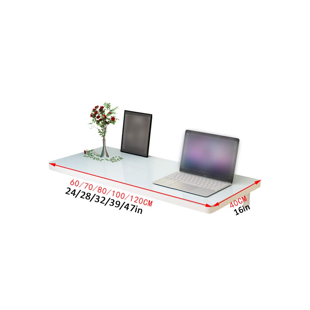 Multi-Function Wall-Mounted Floating Desk - Folding Computer & Dining Table with Tempered Glass - Space-Saving Workbench for Home Office, Kitchen, Laundry (100x40cm/39x16in) - Perfect for Small Apartments & Modern Workspaces