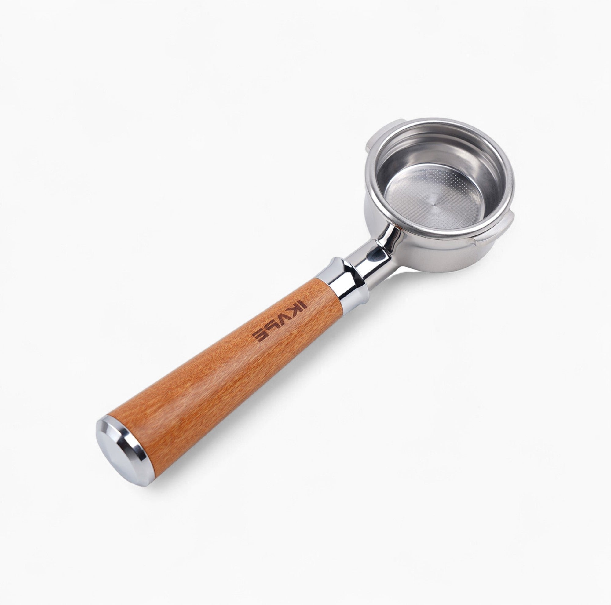 Premium Solid Wood Handle Bottomless Portafilter 51mm 54mm 58mm - Professional Espresso Accessory for Home Baristas & Coffee Shops