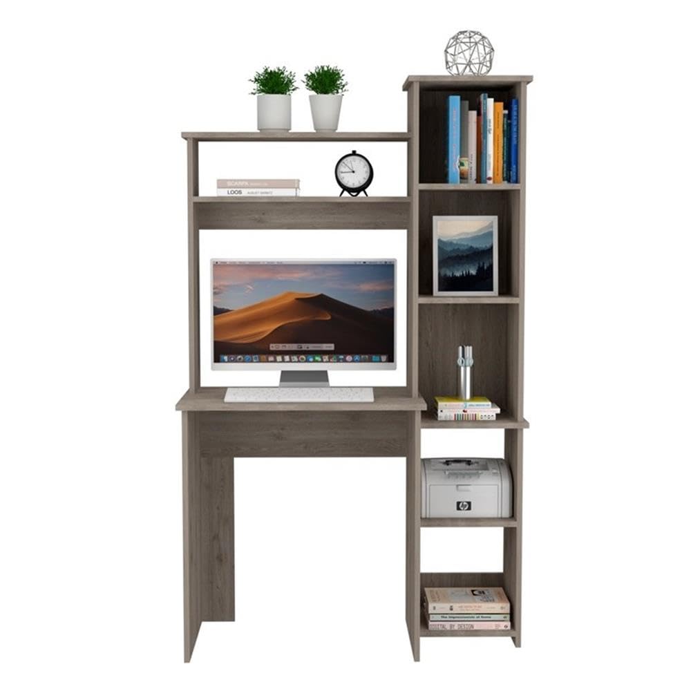 TUHOME Gray Versalles Engineered Wood Desk for Home Office
