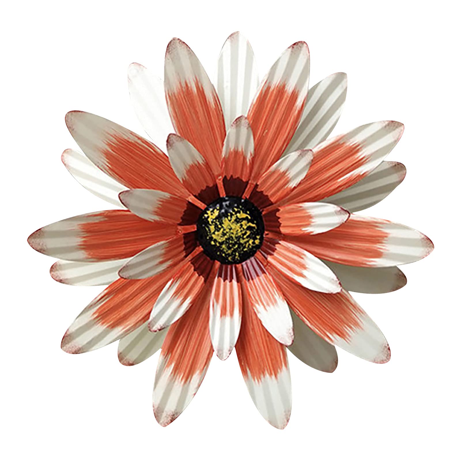 Vintage Wrought Iron Flower Wall Decor - Handcrafted Metal Wall Hanging for Home Garden Patio - Rustic Floral Decoration for Living Room Bedroom Porch