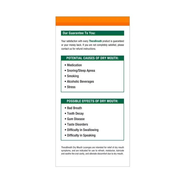 TheraBreath Dry Mouth Relief Lozenges - Mandarin Mint Flavor, 100 Count (5.8 oz) - Sugar-Free, Dentist-Recommended for Dry Mouth & Bad Breath - Perfect for Travel, Work & Post-Dental Care