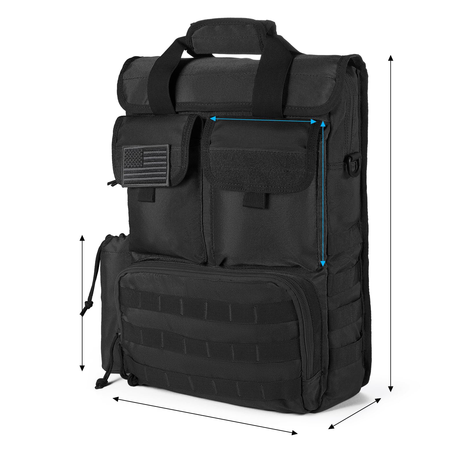 17.3 Inch Tactical Military Laptop Messenger Bag - Durable Crossbody Shoulder Briefcase for Men (Black) - Perfect for Business, Travel & Outdoor Adventures