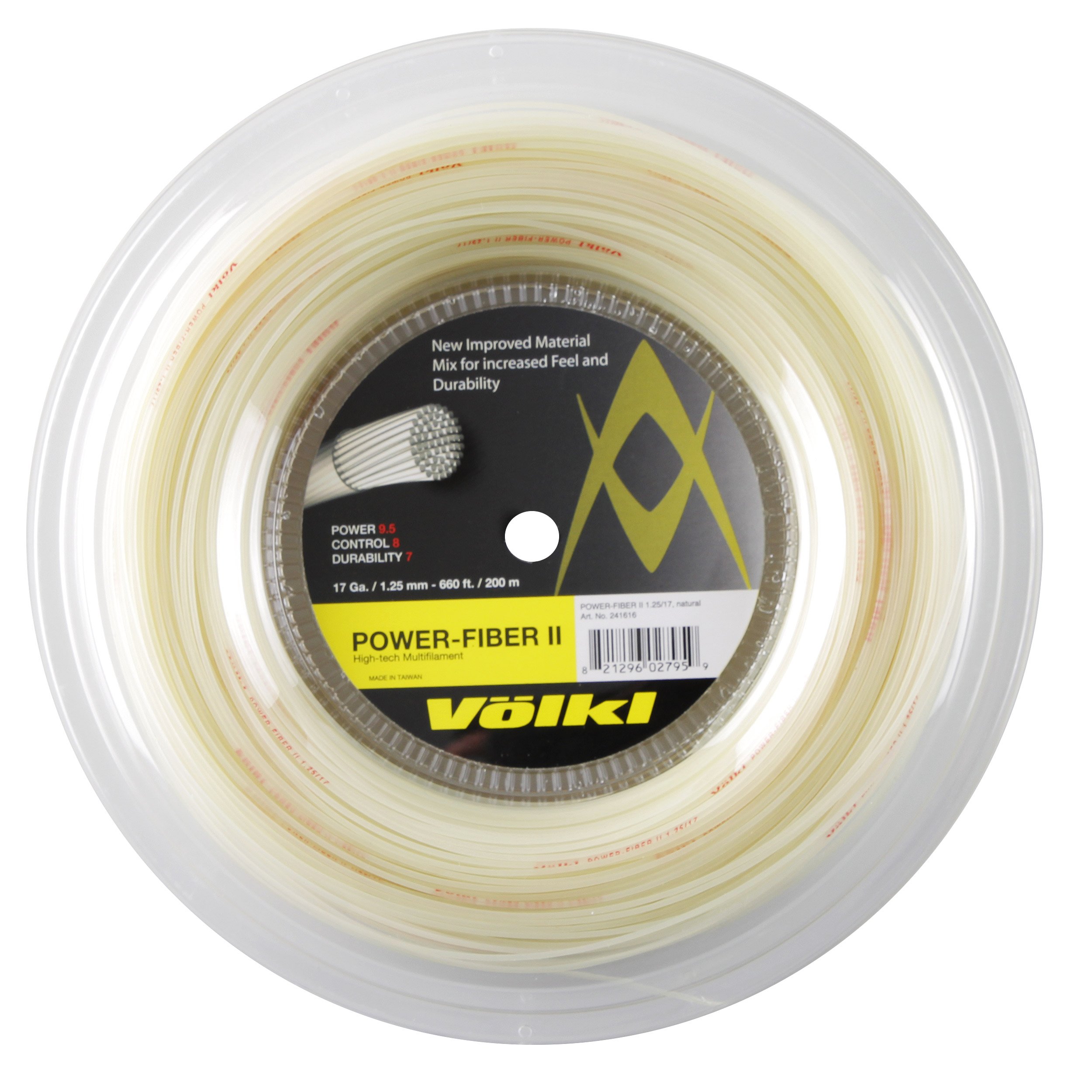 Volkl Power-Fiber II Tennis String Reel - Premium Polyester String for Tennis Rackets - Perfect for Competitive Play & Tournament Performance