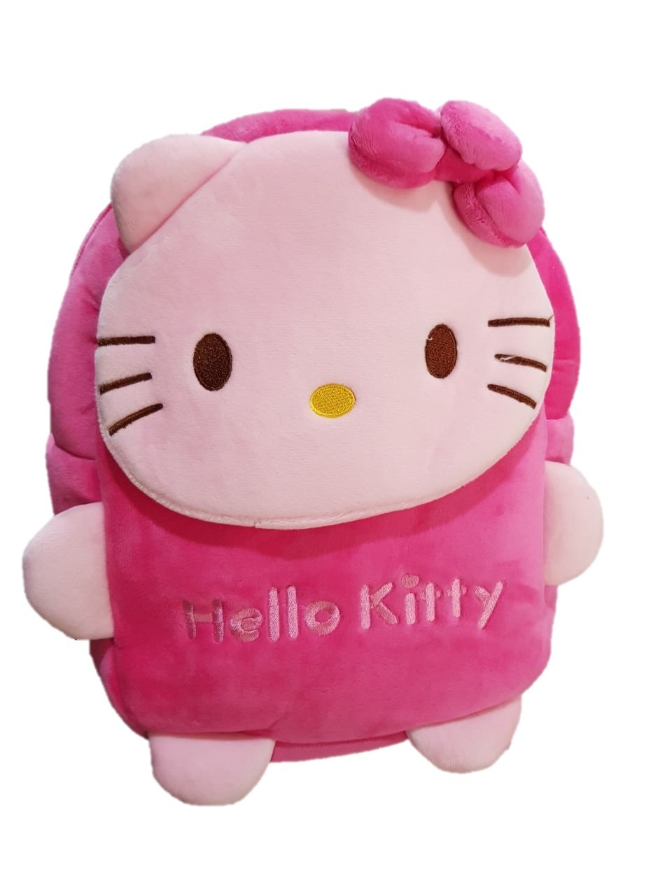 Hello Kitty Velvet School Backpack for Girls - Pink Kids Travel Luggage with Adjustable Straps - Perfect for School, Travel & Daily Use