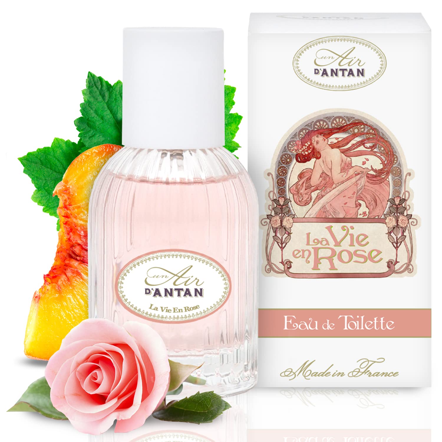 Un Air d'Antan Rose Perfume & Body Lotion Set - 6.8 oz Floral Fragrance for Women | Romantic Date Night & Special Occasion Gift