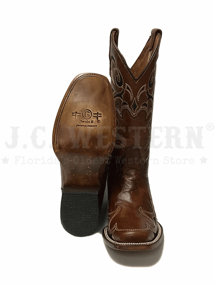 Circle G L5557 Women's Western Boots - Square Toe Embroidery Cowgirl Boots in Brown | Perfect for Rodeo, Country Dancing & Everyday Wear