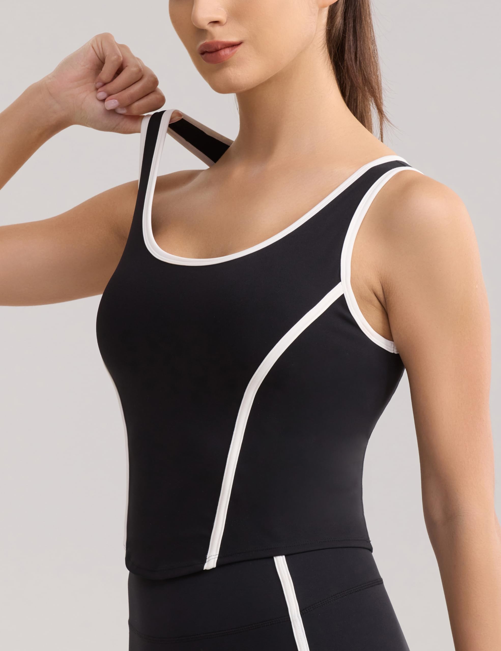 Women's Workout Crop Tank Top - Sleeveless Yoga Shirt with Mild Support & Padded Design for Summer, Gym & Casual Wear | Athletic Fitness Apparel for Running, Pilates & Yoga