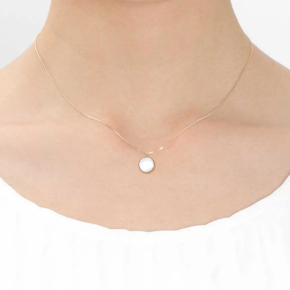 Handcrafted Japanese Maki-e Urushi Lacquer Pendant Necklace with White South Sea Pearl - Traditional Shell Frame Design Jewelry for Women - Perfect for Weddings, Parties & Special Occasions