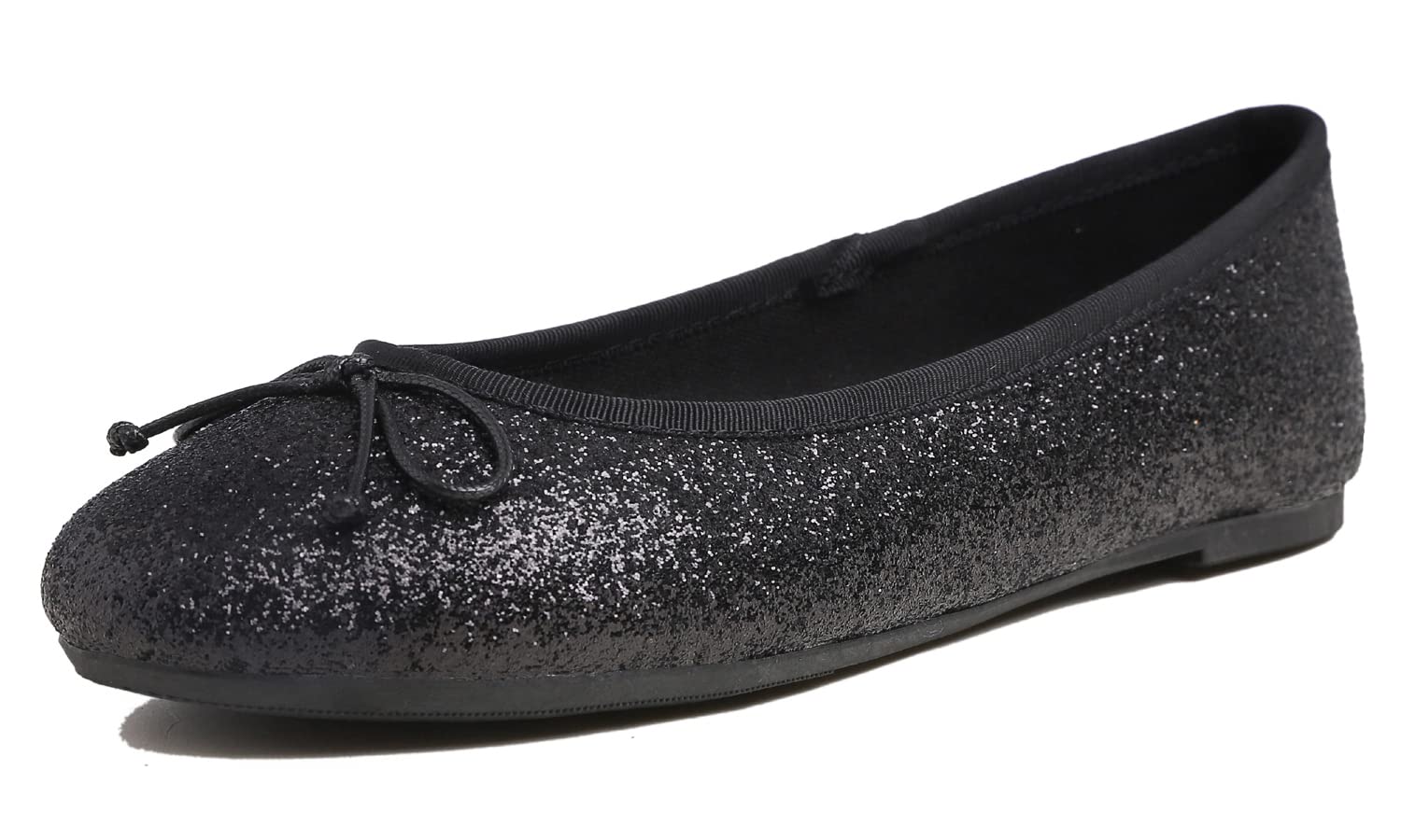 MEET JOLIE Women's Shiny Ballet Flats - Sparkle Glitter Memory Foam Cushioned Comfortable Shoes for Women - Perfect for Parties, Weddings & Everyday Wear