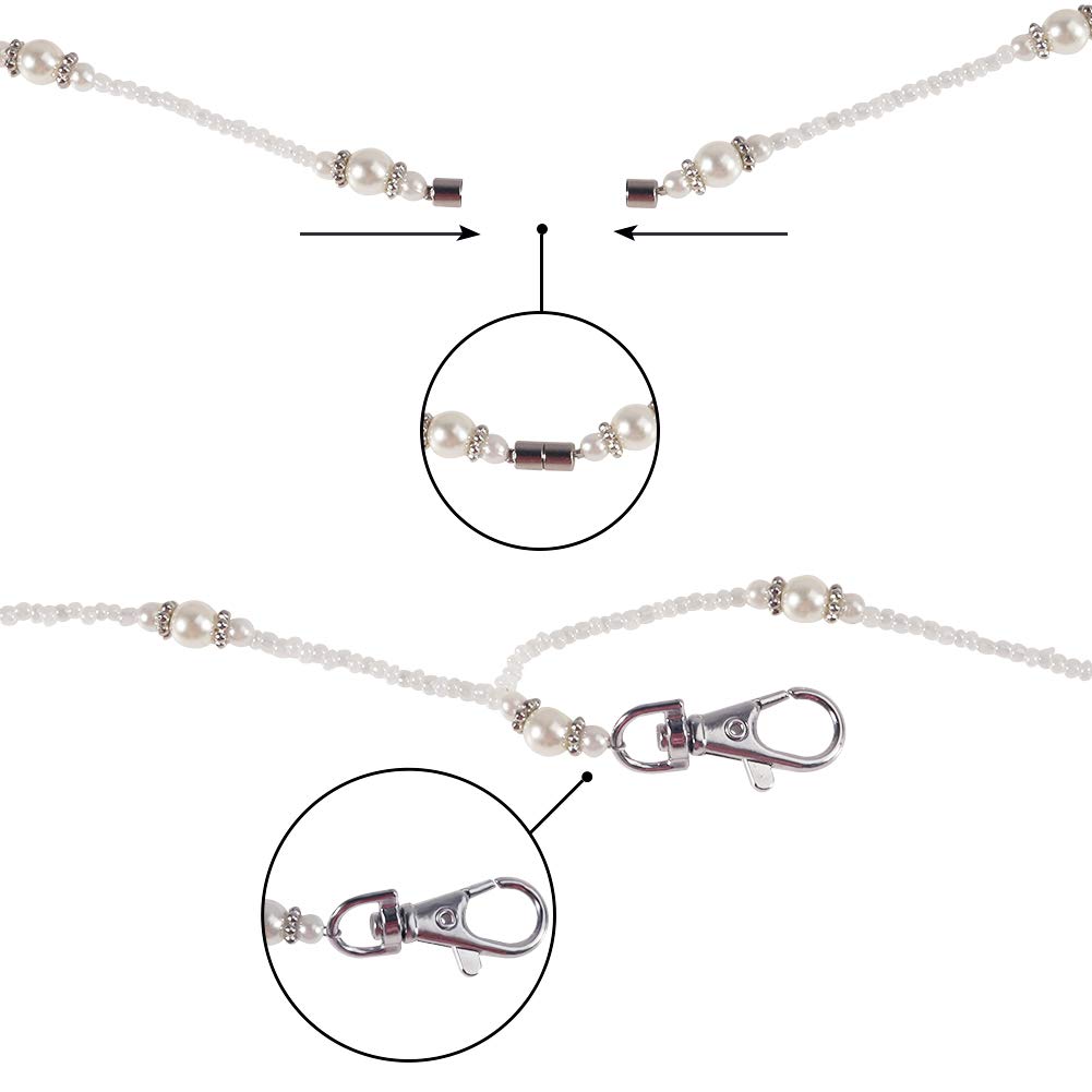 Pearl Beaded Keychain Lanyard for Keys, Phone & ID Badge - Stylish & Practical Accessory