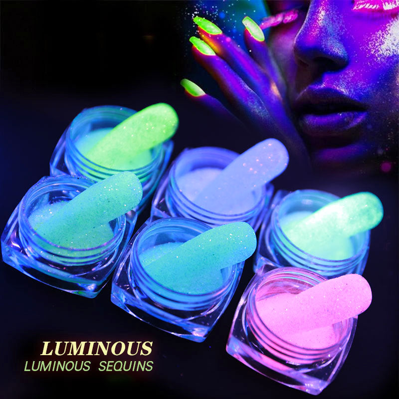 6pcs Glitter Laser Flakes Nail Art Set - Holographic Nail Decorations for DIY Manicure, Salon & Party Makeup | Perfect for Nail Polish, Gel, Acrylic & Press On Nails