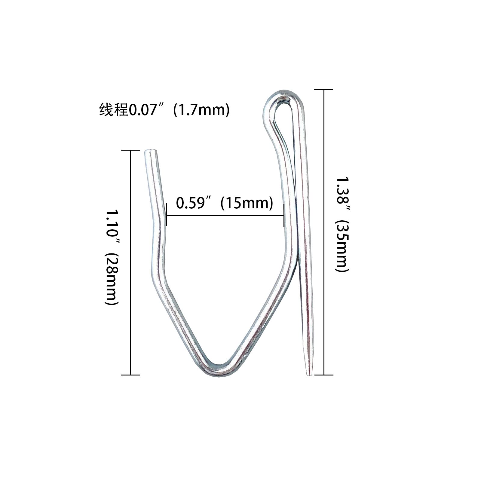 750Pcs Metal Curtain Hooks - Heavy Duty Drapery Hooks for Window, Shower & Door Curtains - Perfect for Home Decor, Bedroom, Bathroom & Living Room