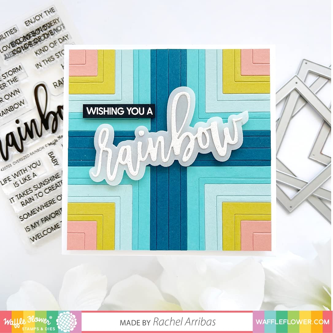 Waffle Flower Nesting Square Frames Die Set - 5 Sizes with Magnetic Storage Sheet | Compatible with Cricut, Sizzix & Other Die Cutting Machines | Perfect for Card Making, Scrapbooking & DIY Crafts