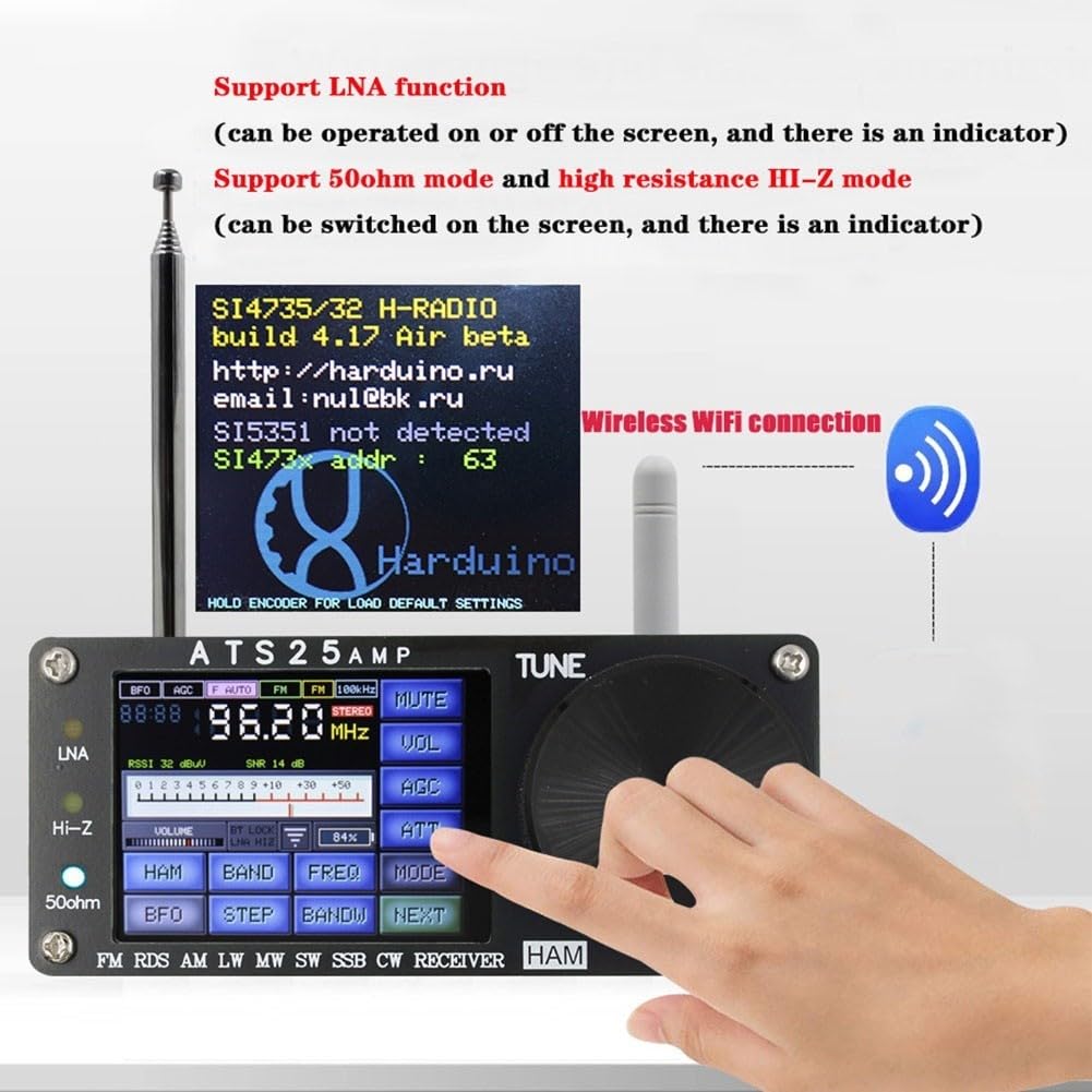 ATS25-AMP Updated V4.17 All-Band Digital Radio Receiver - Portable Shortwave FM AM SSB RDS with Spectrum Scanning DSP - Perfect for Emergency Preparedness, Outdoor Adventures & Radio Enthusiasts