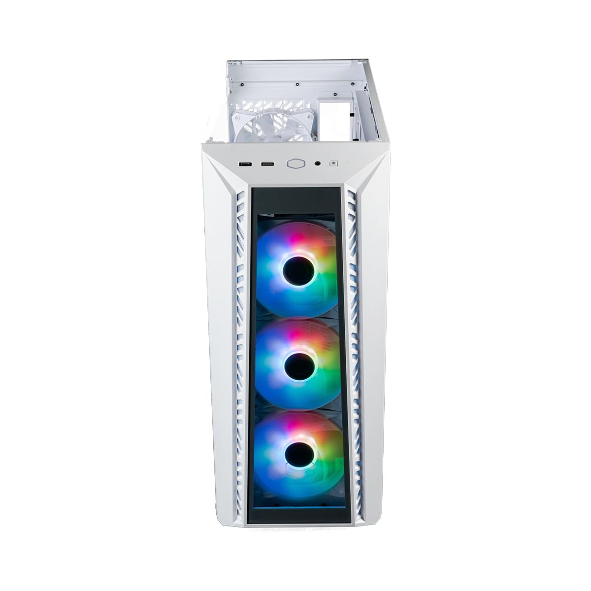Cooler Master MasterBox 520 Mid-Tower ATX PC Case - 4 Pre-Installed ARGB Fans, Tempered Glass Front & Side Panel, Multiple Airflow Configurations, ARGB Controller (White) - Perfect for Gaming PC Builds & Workstation Setups