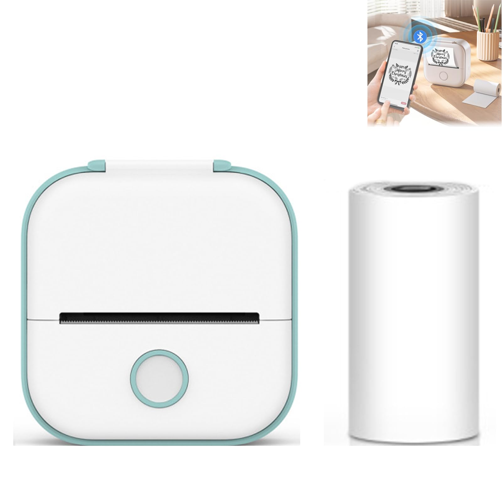 Printpods Mini Sticker Printer - Portable Bluetooth Inkless Pocket Photo Printer for iPhone & Android | Perfect for Learning, Study Notes, Scrapbooking & DIY Crafts (Green)