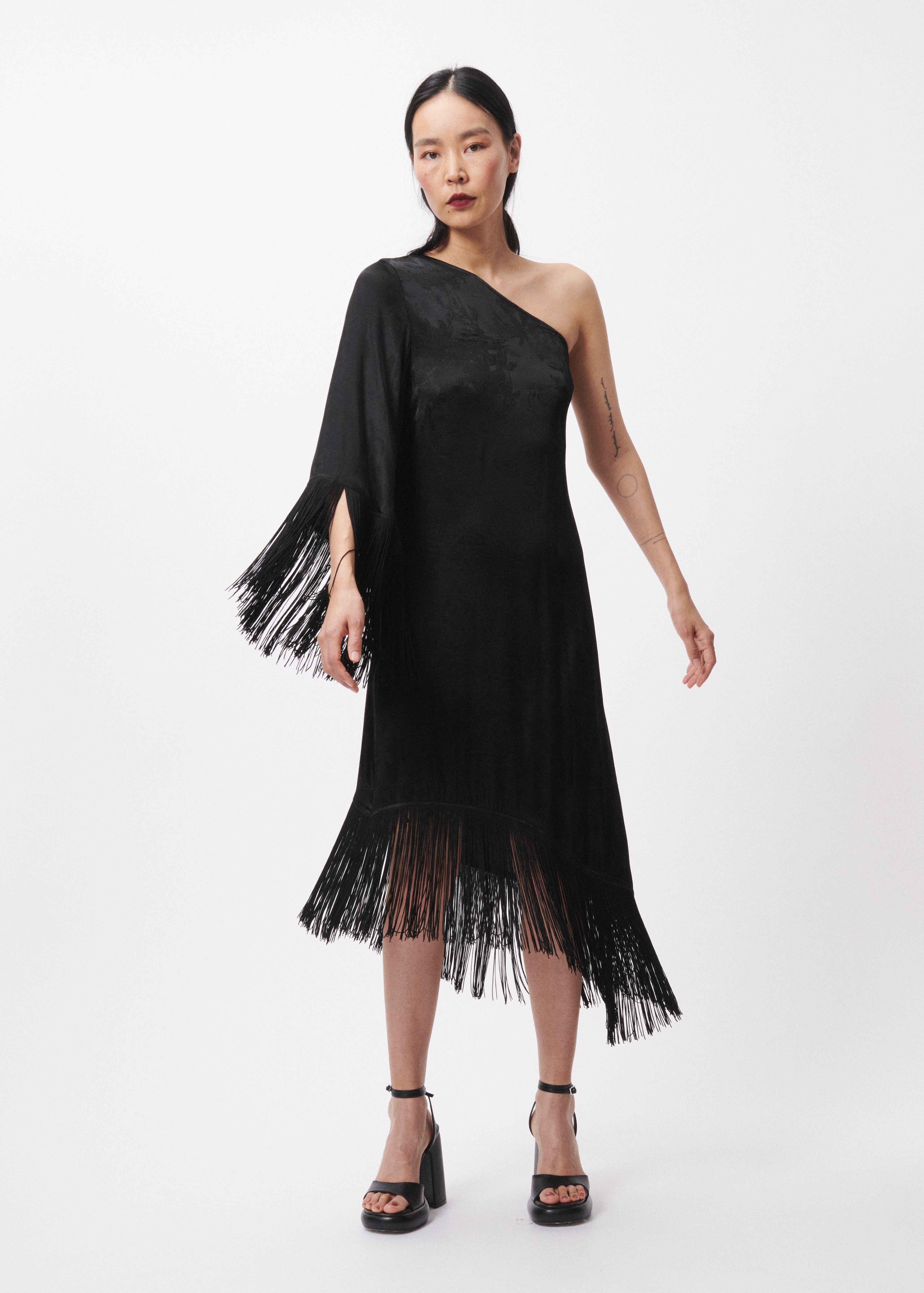 Elena One Shoulder Black Dress for Women - Elegant Evening Party & Cocktail Dress - Perfect for Night Out, Date Night, and Special Occasions