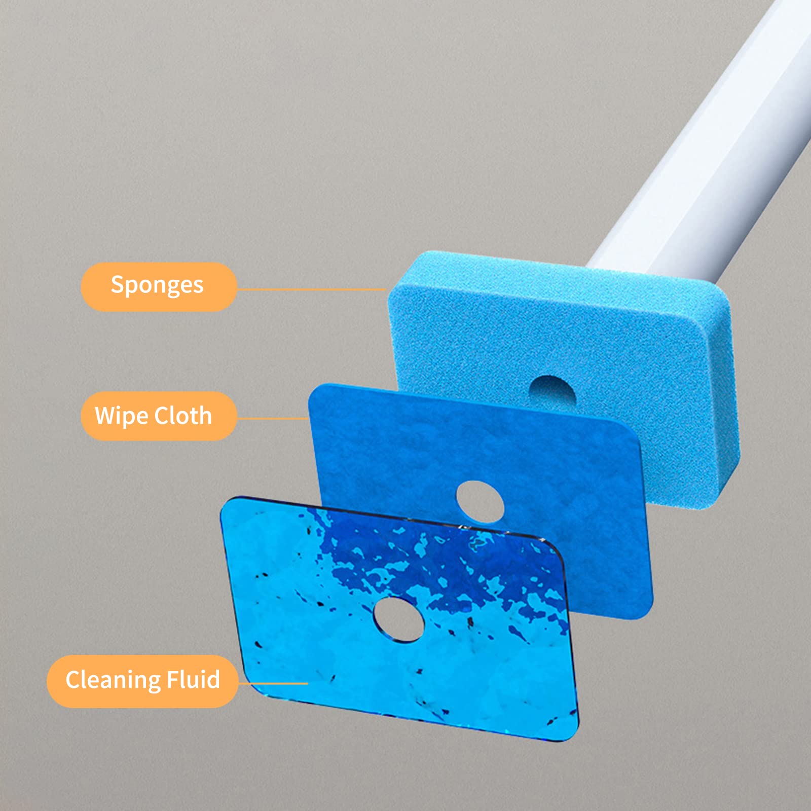 Matybobe Disposable Toilet Cleaning Brush with 7 Refill Heads - Wall Mounted Detachable Toilet Wand for Bathroom Cleaning | Ideal for Home, Hotel & RV Sanitation