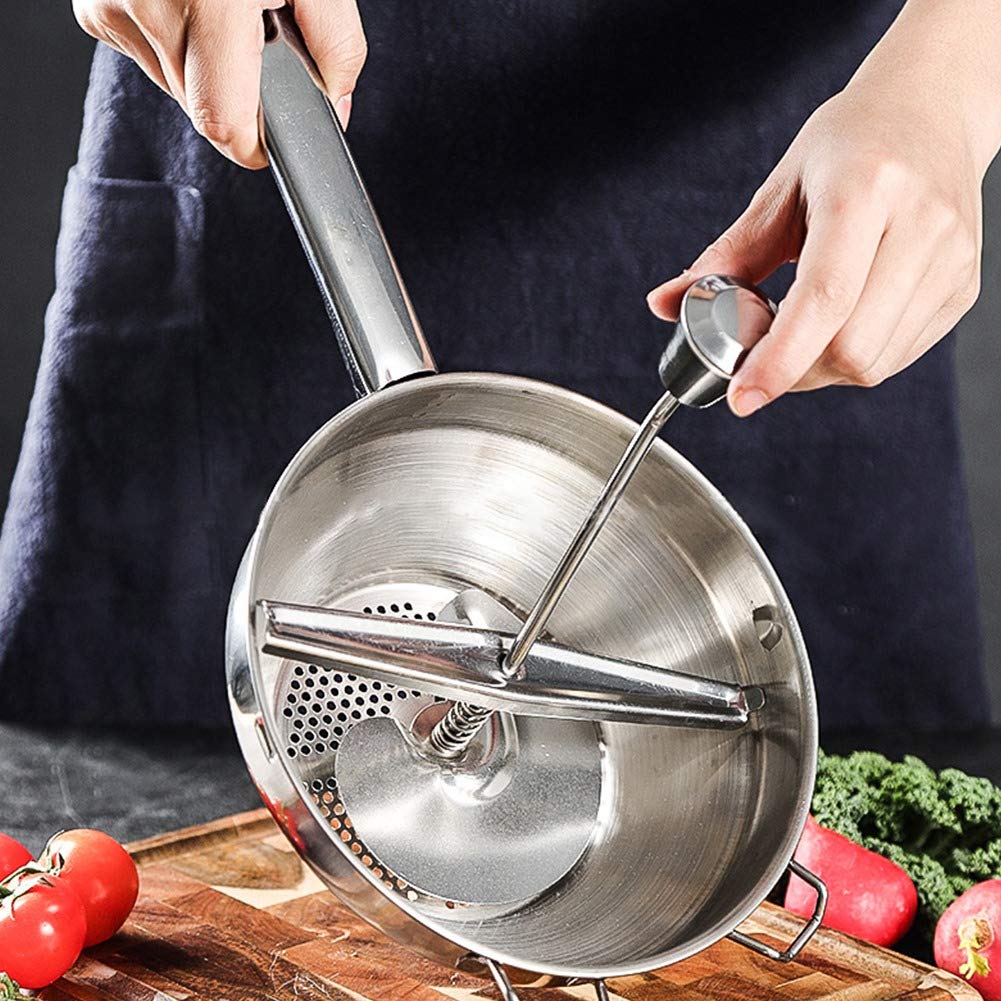 Premium Stainless Steel Food Mill - Heavy Duty Rotary Food Grinder for Purees, Sauces & Baby Food | Perfect for Tomatoes, Mashed Potatoes & Homemade Jams | Kitchen Essential for Canning & Cooking