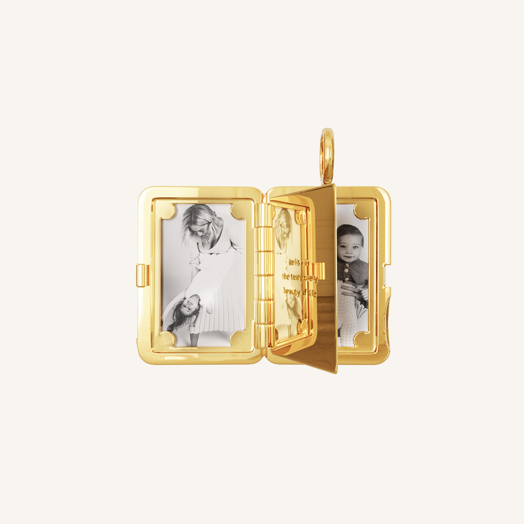 Etch Story Locket Necklace - Personalized Jewelry Gift for Mom, Wife & Loved Ones | Engravable Photo Pendant | Perfect for Anniversaries, Birthdays & Special Occasions
