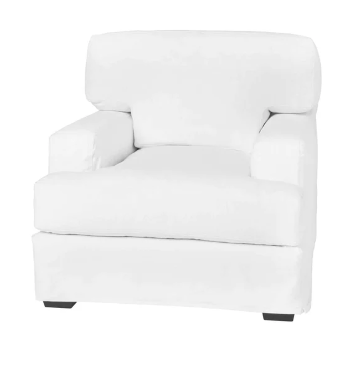 St. Kitts 37-inch Slipcovered Swivel Chair - Modern Living Room Accent Chair for Home Office, Lounge & Reading Nook