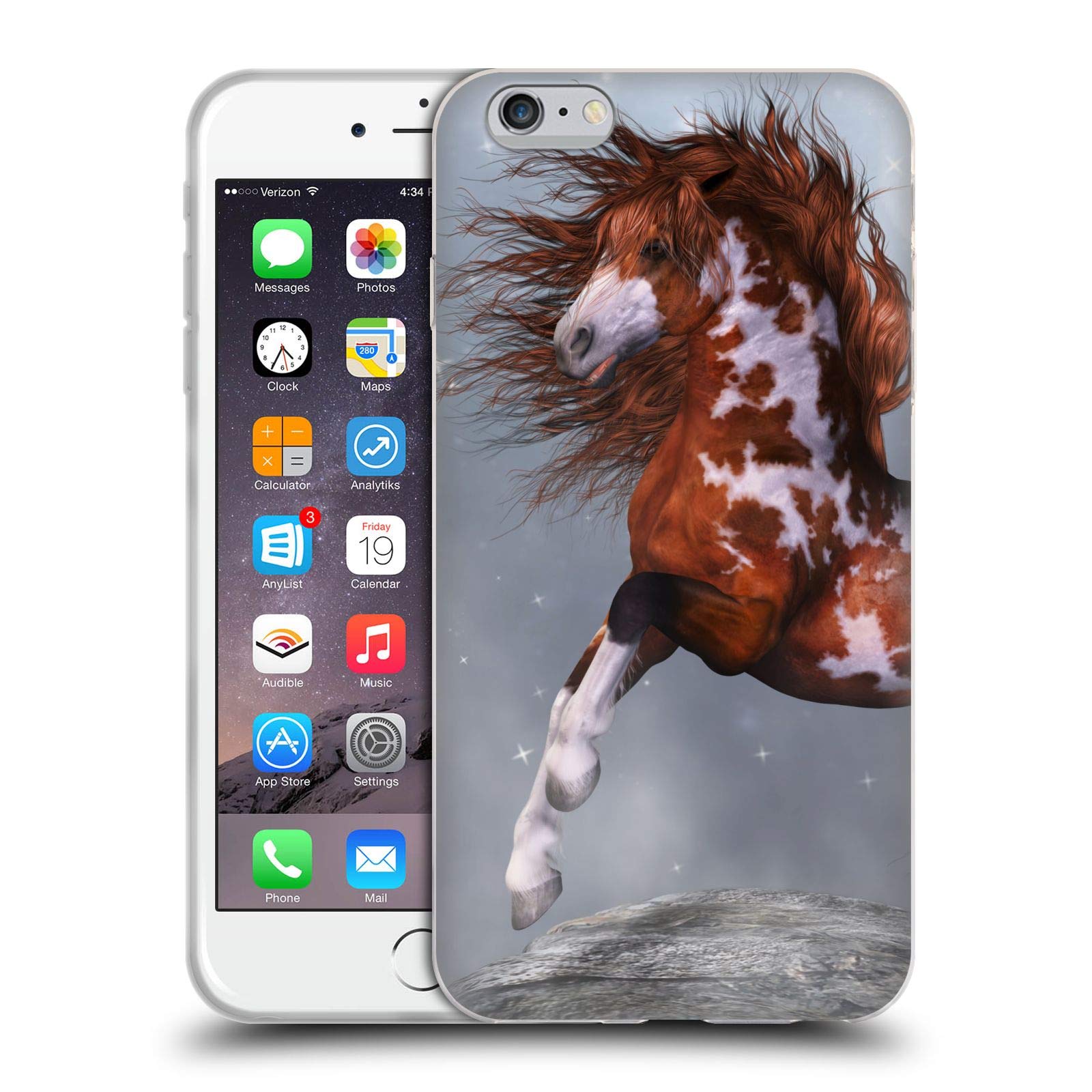 Officially Licensed Simone Gatterwe Native Horses Soft Gel Case for Apple iPhone 6 Plus/6s Plus - Durable Protective Cover with Stylish Art Design, Perfect for Everyday Use, Travel & Gift Giving