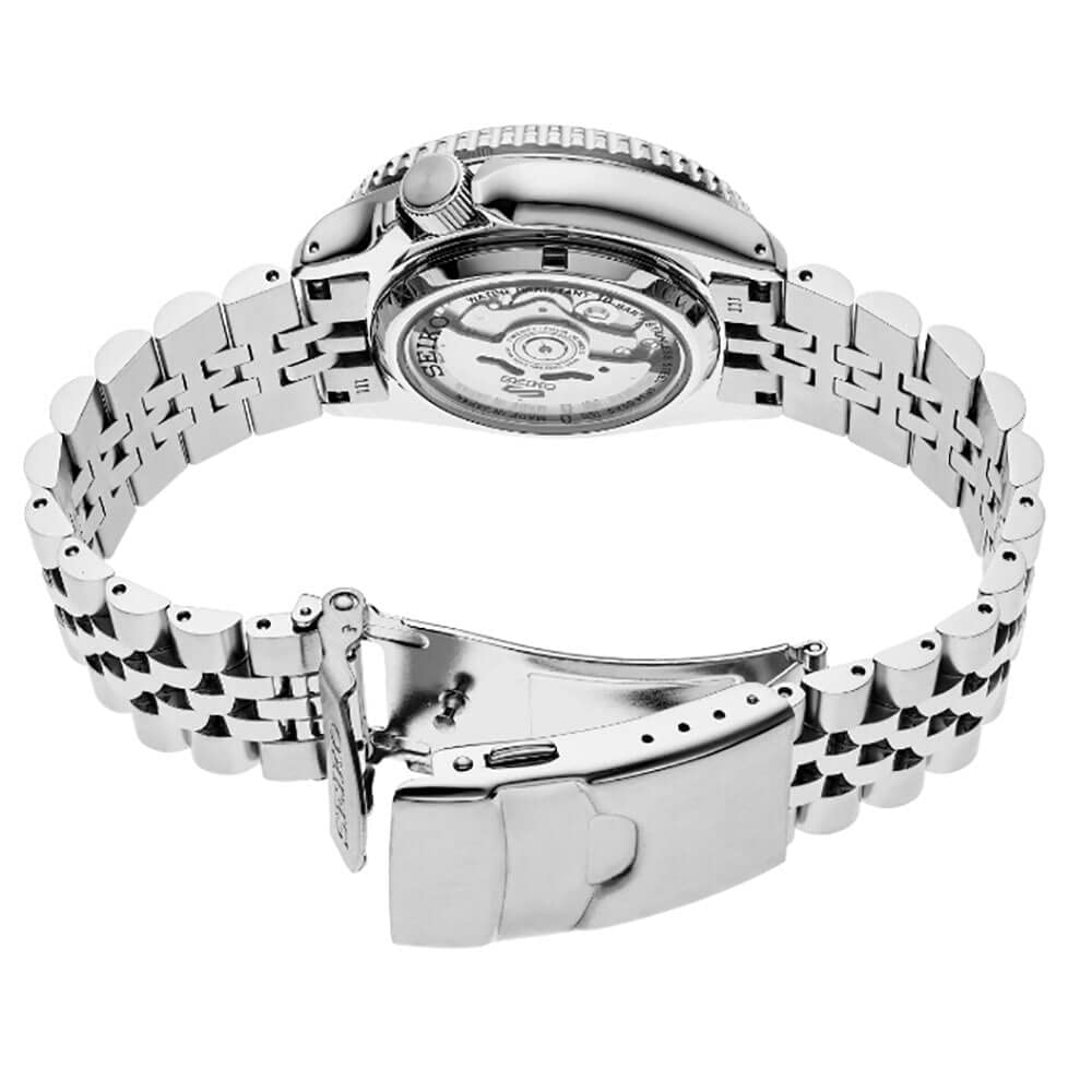 Seiko SSK005 Men's Automatic GMT Sports Watch - Orange Dial, Date Calendar, Luminous Hands & Markers, Gray GMT Bezel, 100m Water Resistant - Perfect for Travel, Diving & Everyday Wear