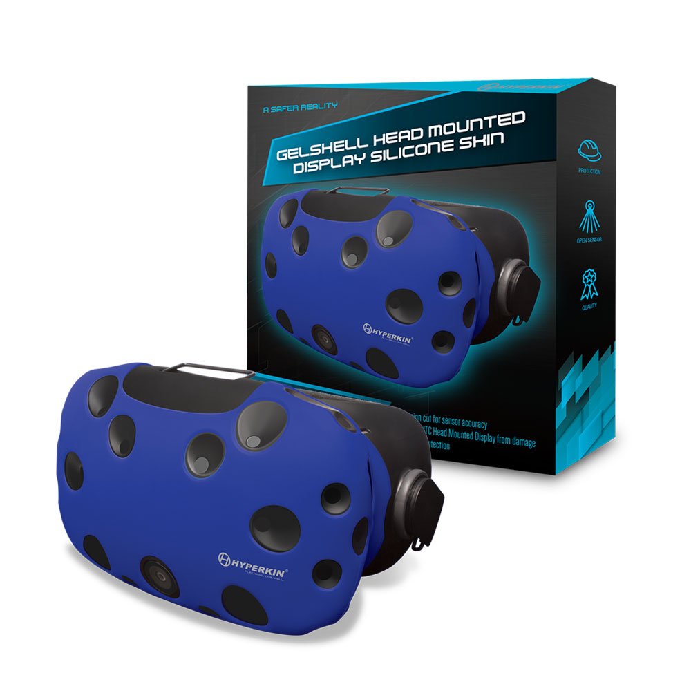 Hyperkin GelShell Silicone Skin Cover for HTC Vive VR Headset - Blue | Comfortable Protective Case for Gaming, Virtual Reality & Fitness Workouts