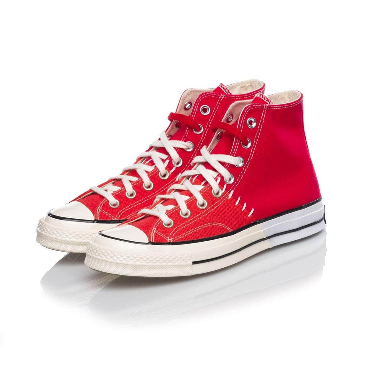 Converse Chuck 70 High Top Sneakers - Unisex Restructured Red/Sedona Red/Egret Canvas Shoes | Casual Wear, Street Style & Retro Fashion