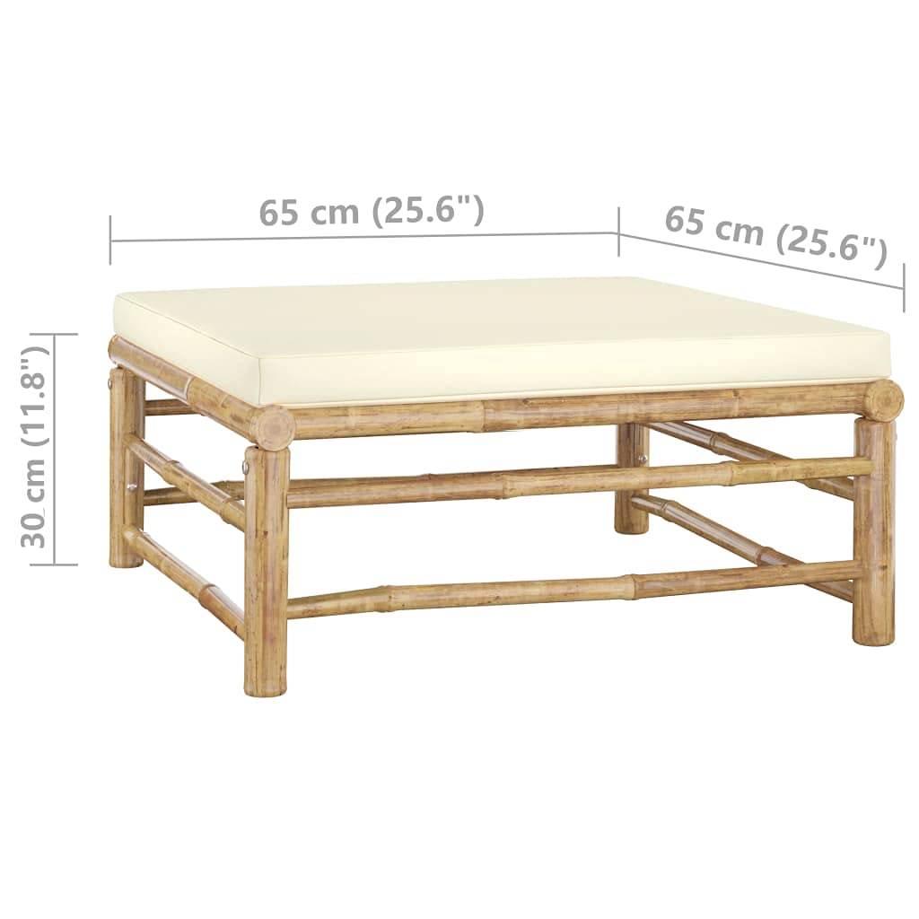 3 Piece Outdoor Garden Dining Set with Bamboo Frame, Comfortable Cushions, and Coffee Table - Perfect for Patio, Backyard, and Poolside Gatherings
