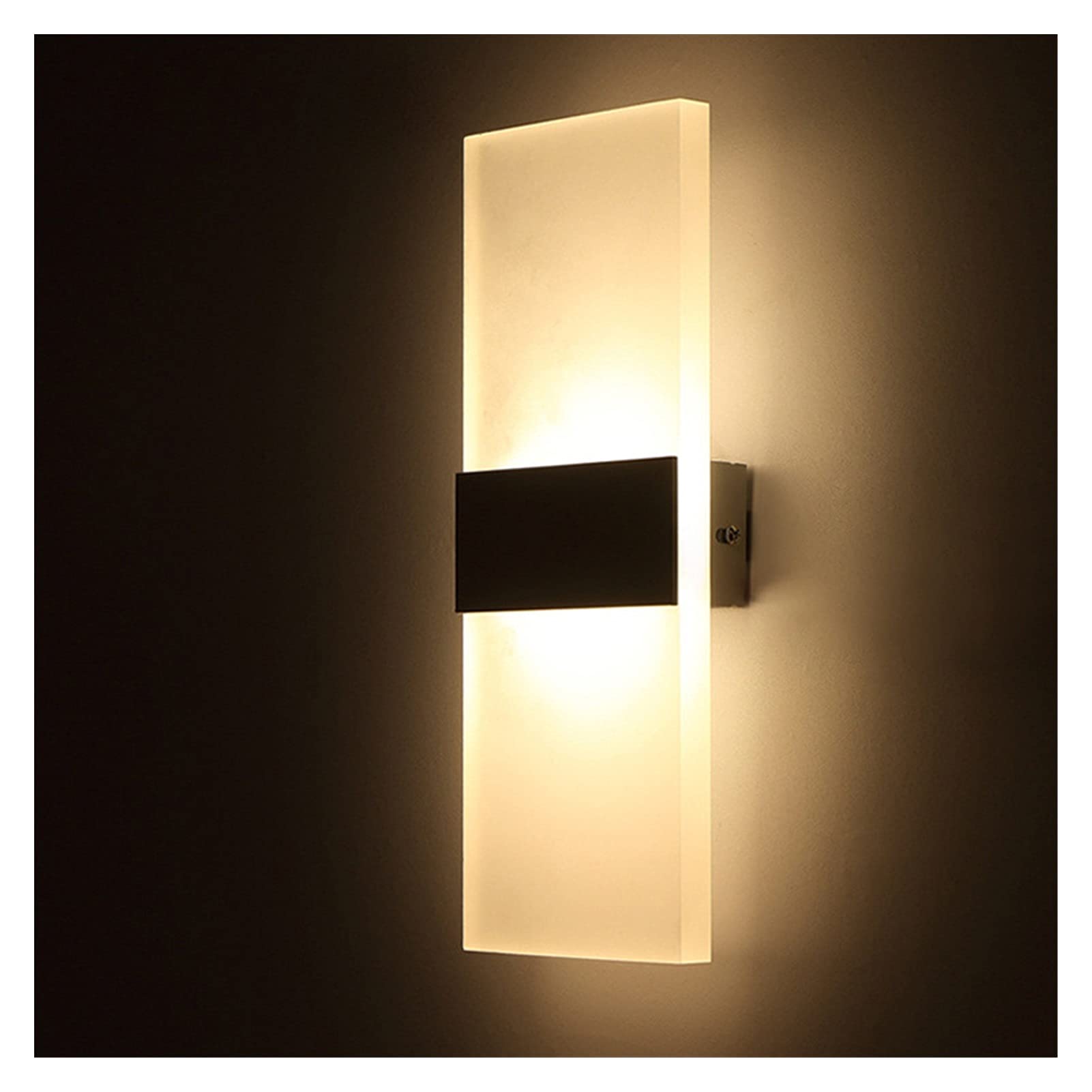 LED Wall Lamp Indoor Lighting - 85-265V AC Square Modern Bedside Light for Home, Bedroom, Balcony, Corridor - Adjustable White Light with Black Square Lampshade - Perfect for Reading, Decor, and Nighttime Ambience