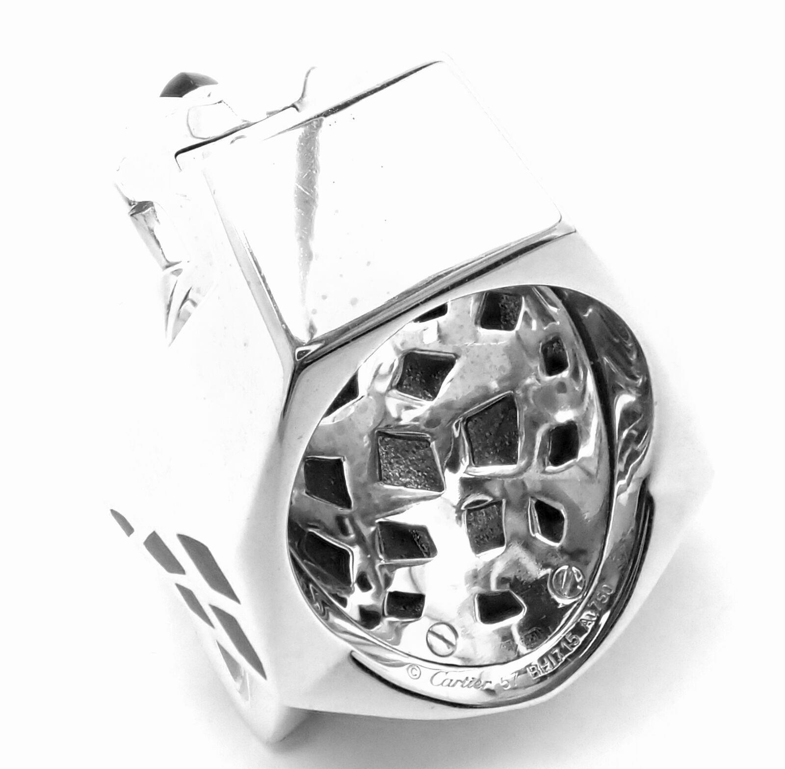 Cartier Panther Panthere 18K White Gold Ring with Peridot, Onyx & Lacquer - Large Size with Certification - Perfect for Luxury Gifts, Anniversary & Special Occasions