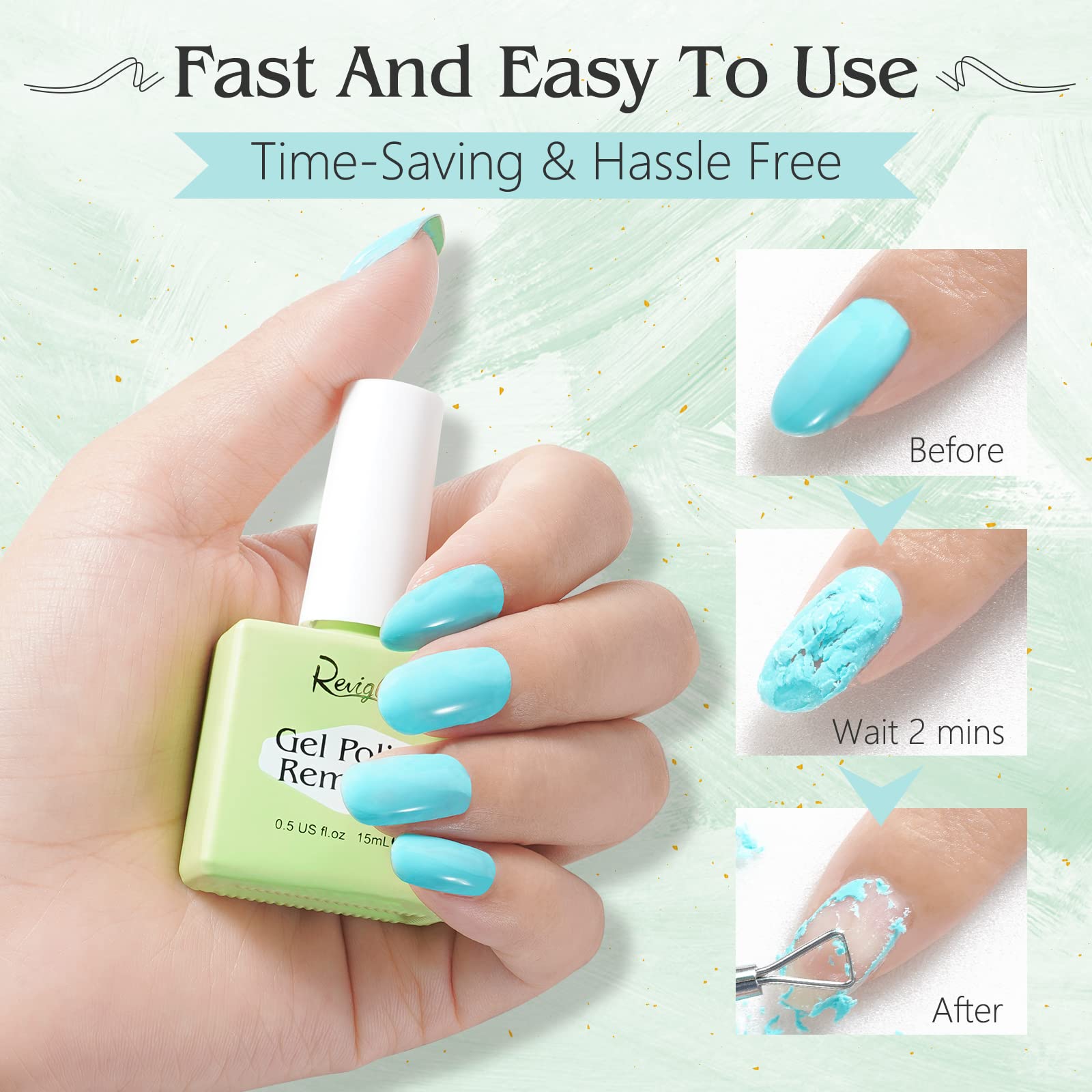 Gel Nail Polish Remover with Cuticle Oil Kit - 2x15ml Professional Nail Care Set for Soaking Off Gel & Acrylic Nails - Perfect for At-Home Manicures & Salon Use