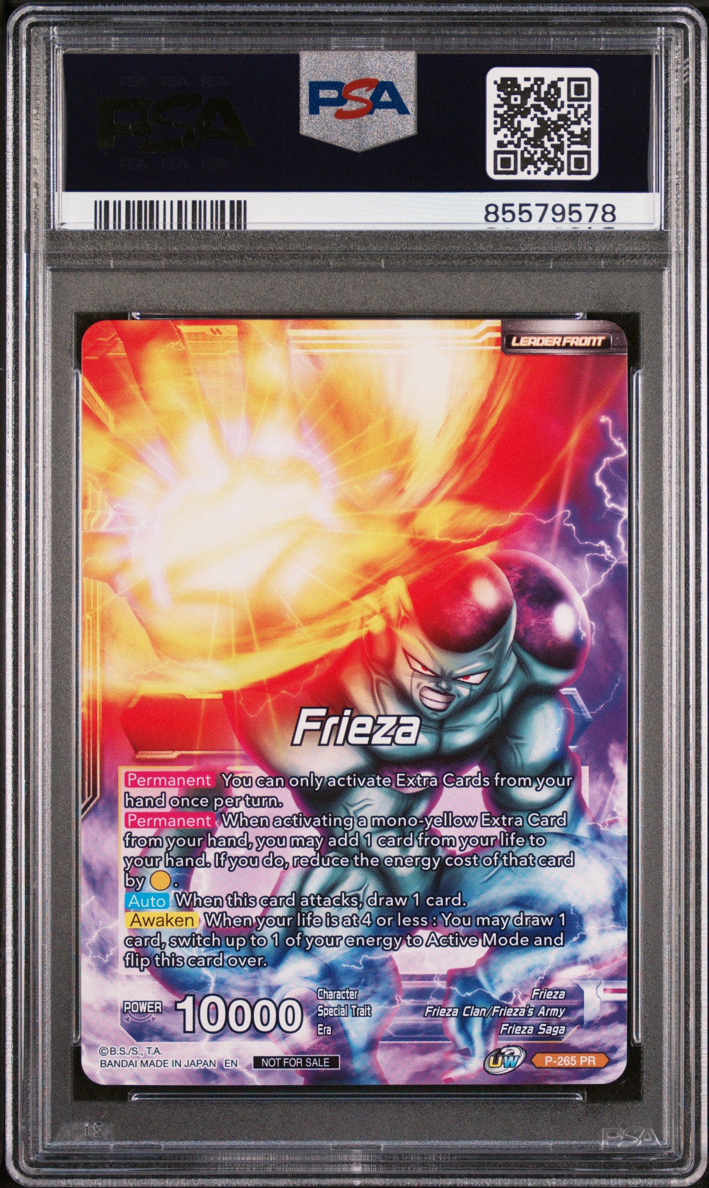 2021 Dragon Ball Super Unison Warrior MCH Frieza RSC MNRCH #P 265 PSA 10 Graded Card - Perfect for Collectors, Display & Anime Fans